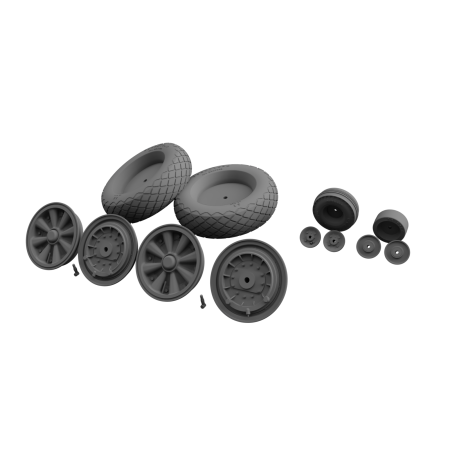 Zestaw kół do Grumman F4U Corsair – opona Diamond Tread – skala 1:32